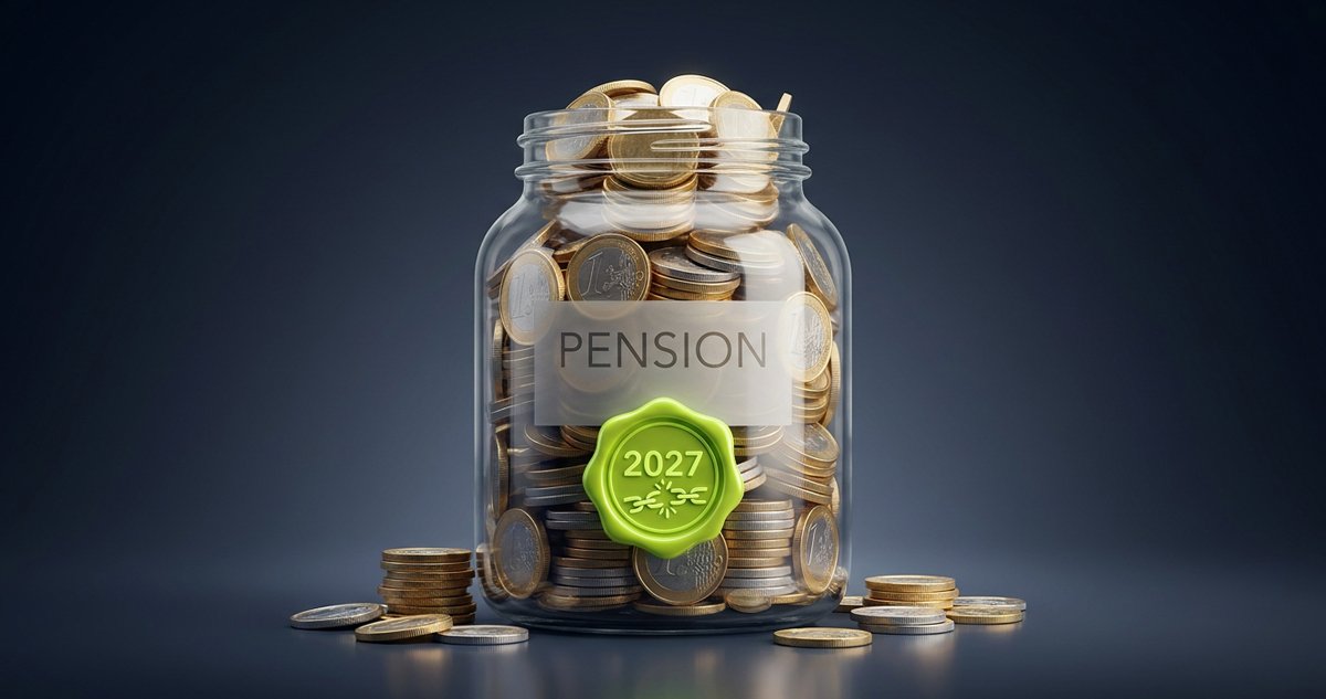 pension savings jar stuffed full of money